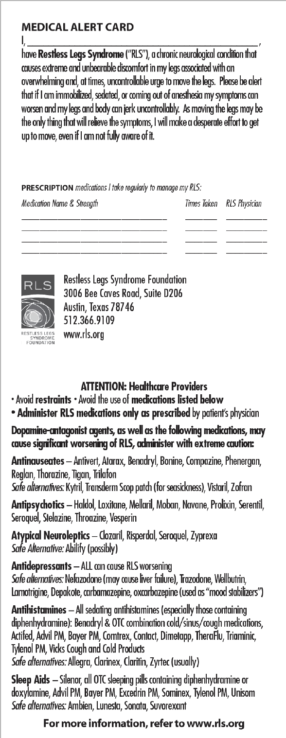 Medical Alert Card
