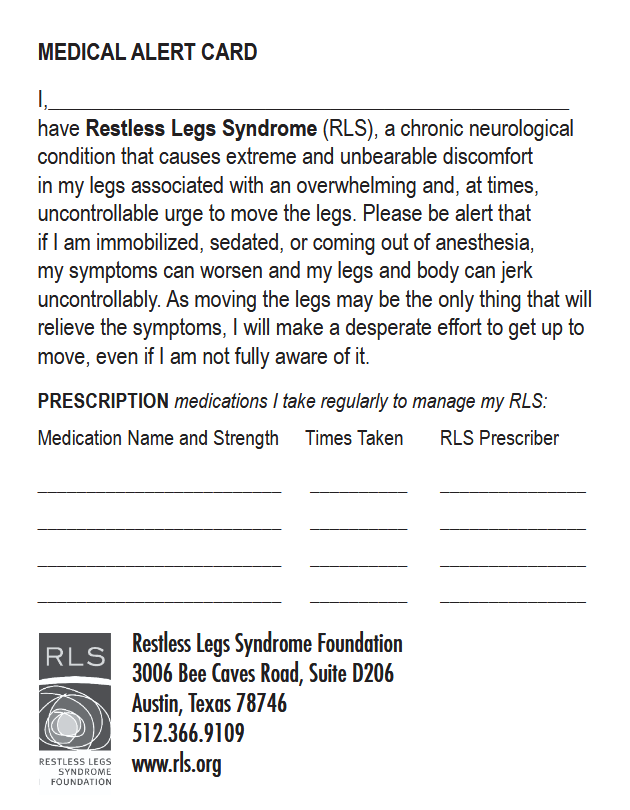 Medical Alert Card