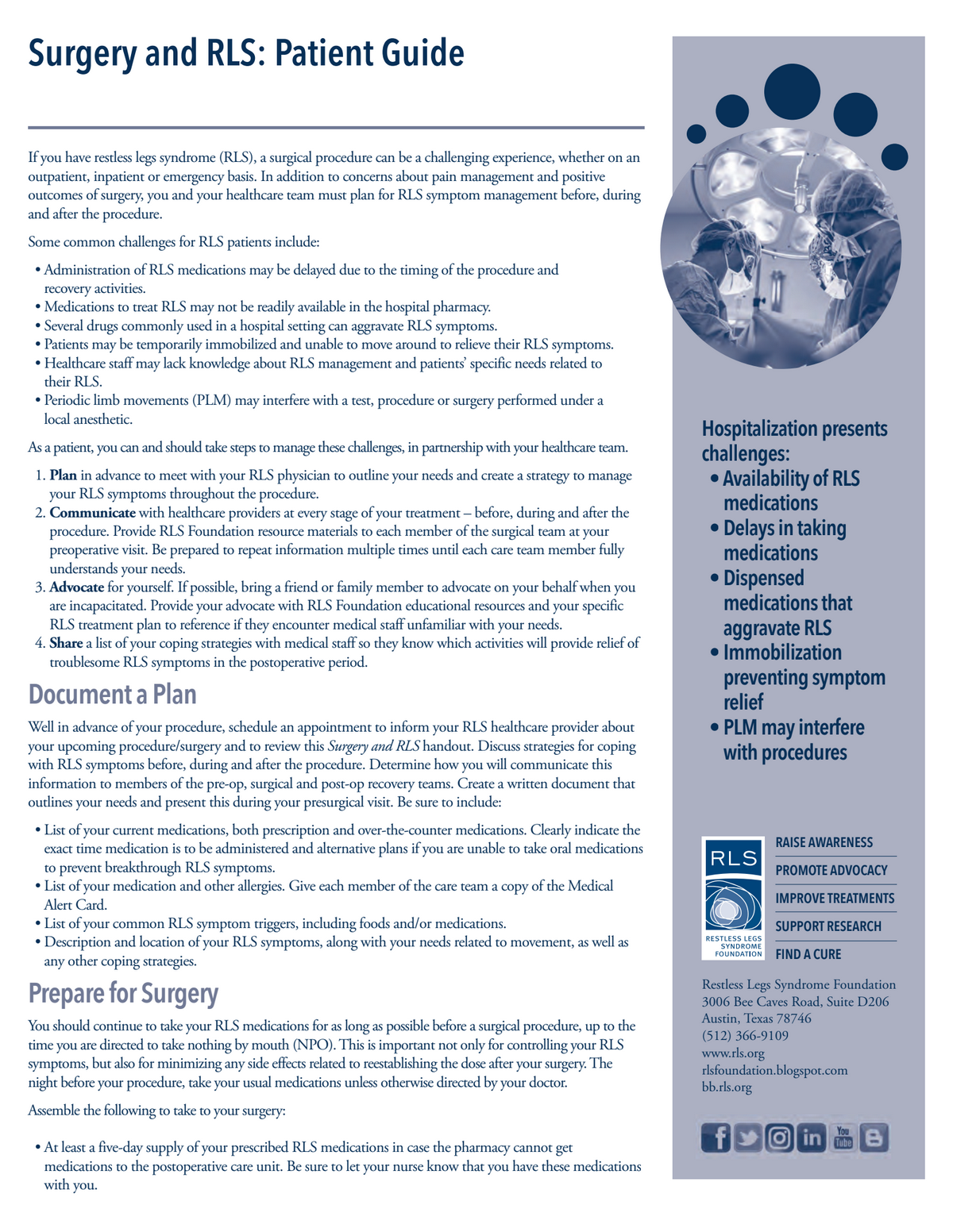 Surgery and RLS
